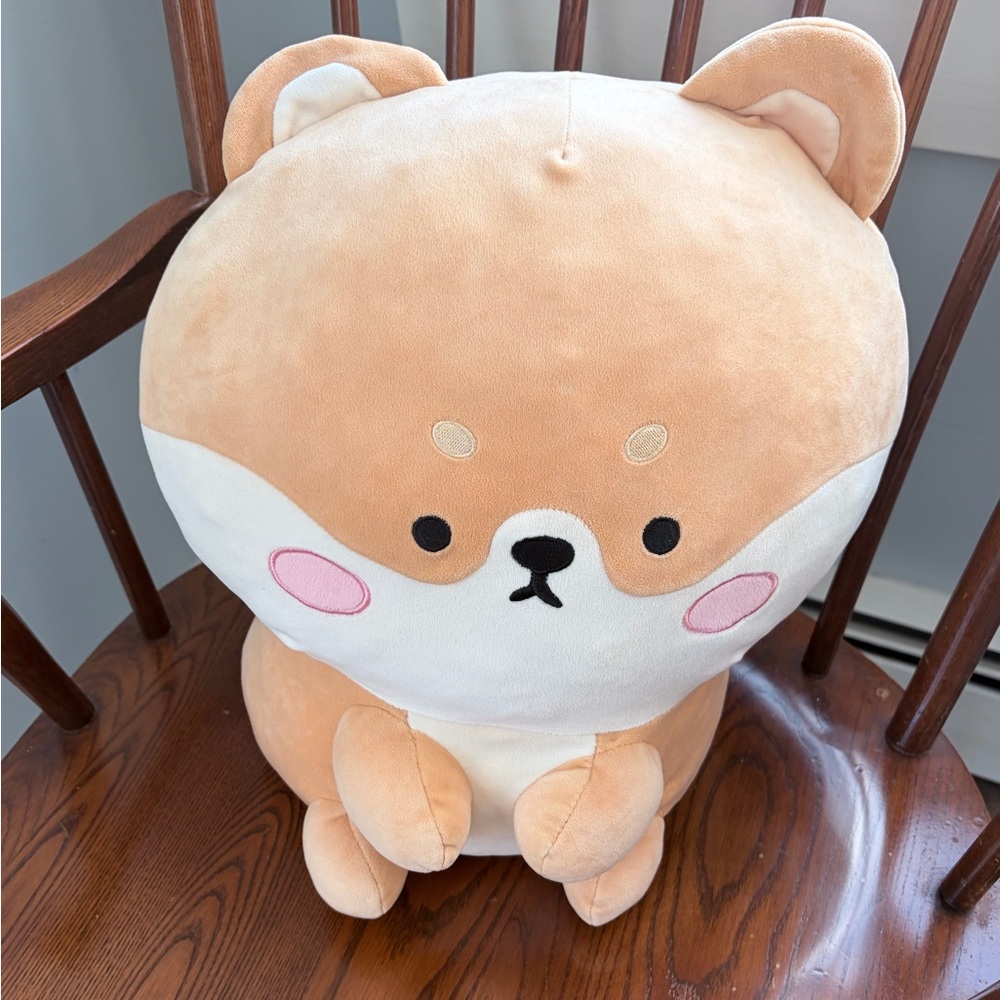 SQEQE Shiba Inu Kawaii Plush Toy Cute Tan and White 14 inch